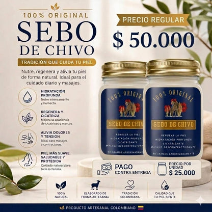 COMBO SEBO DE CHIVO 100% ORIGINAL